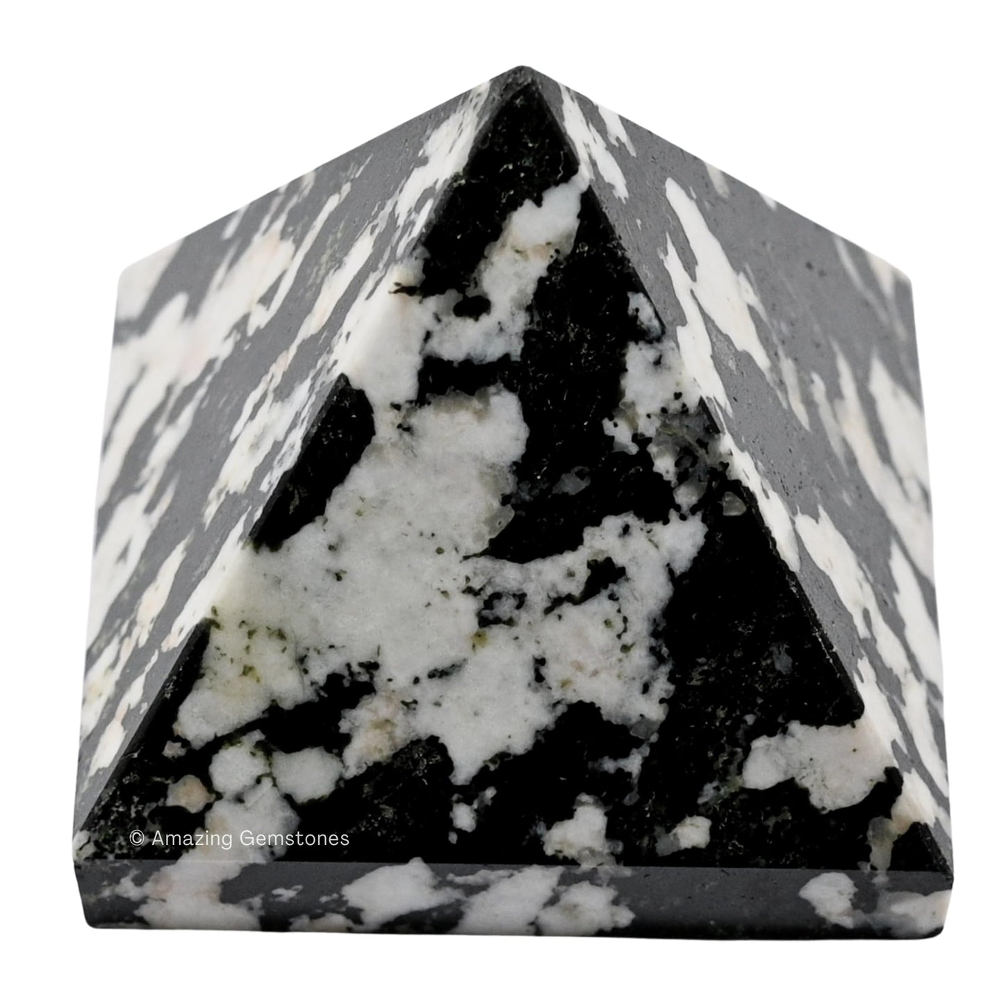 Amazing Gemstone Black and White Tourmaline Pyramid Crystal Healing Stones - 1.5" Great Pyramid Figurine of Natural Stone Pyramid for Meditation, Reiki, Chakra Balancing and Crystal Pyramids Grid