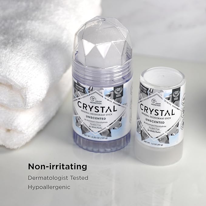Crystal Mineral Deodorant Stick, Unscented 4.25 oz (Pack of 3)
