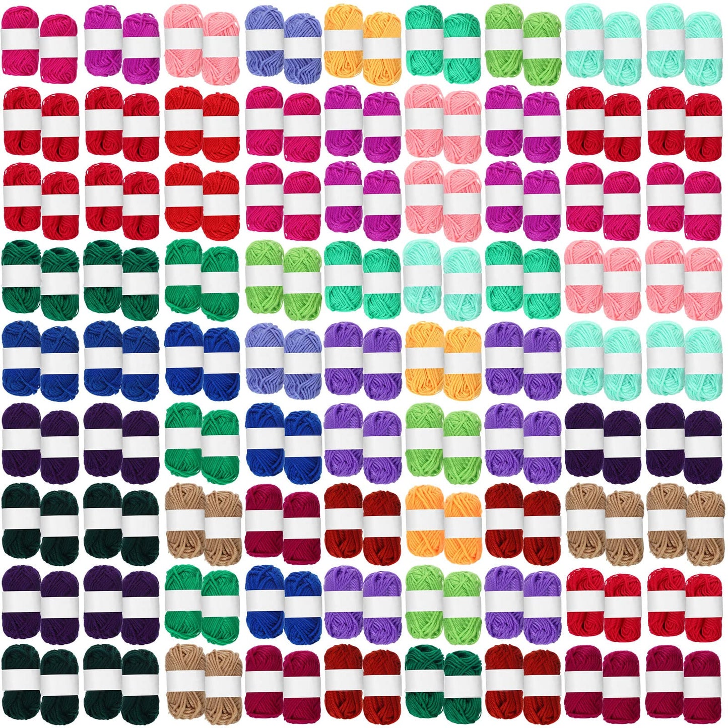 Nuogo 150 Rolls 3300 Yards Acrylic Crochet Yarn Bulk 53 Oz/ 1500 g Knitting Acrylic Yarn Skeins Soft Mini Soft Crochet Skeins Multicolor for Knitting Handcraft Weaving Projecting Kit(Mixed Colors)