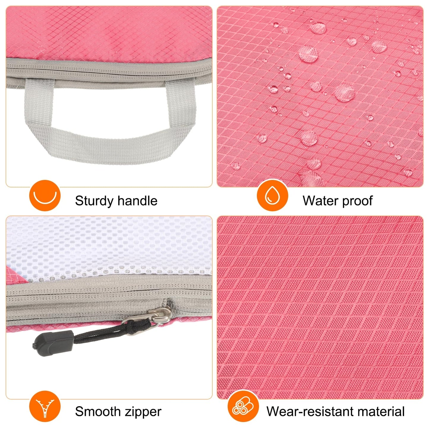 HARFINGTON 3pcs Compression Packing Cube for Suitcases Lightweight Luggage Organizers Bag Travel Essentials Compression Bags for Carry on Suitcases, Pink