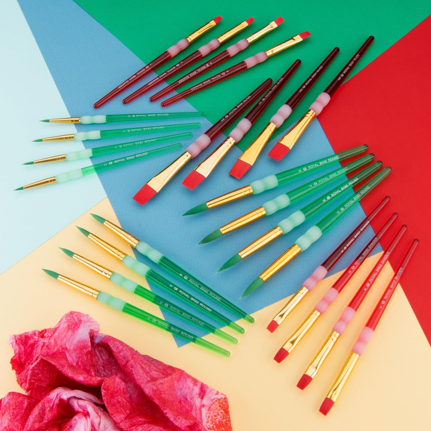 Brushes Paint Big Kids Choice Round and Flat Value Set of 24