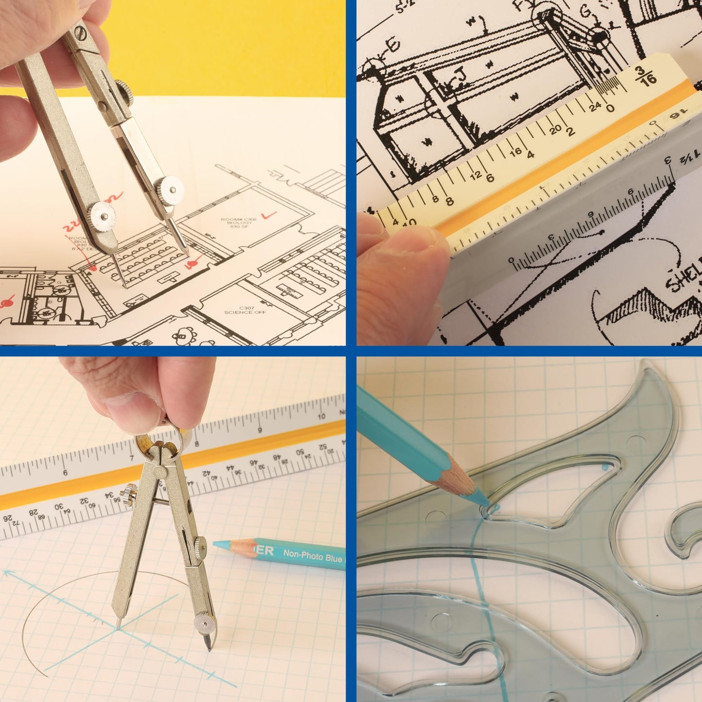 ALVIN Academy Drafting, Drawing and Design Launch Kit | 10 Pieces | Class Tools for Geometry, Architecture and Engineering Students | - Model DDKL1