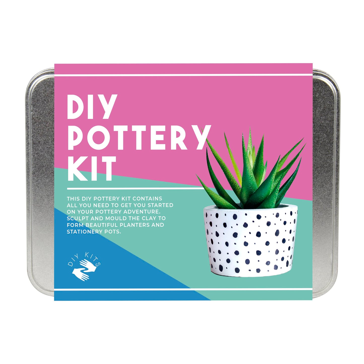 Gift Republic Pottery Kit Beginners Pottery Craft Set Clay Pottery Gift Fun Home Made Craft Project Kids Teens Adults Sculpting Tool Set Gift Tin