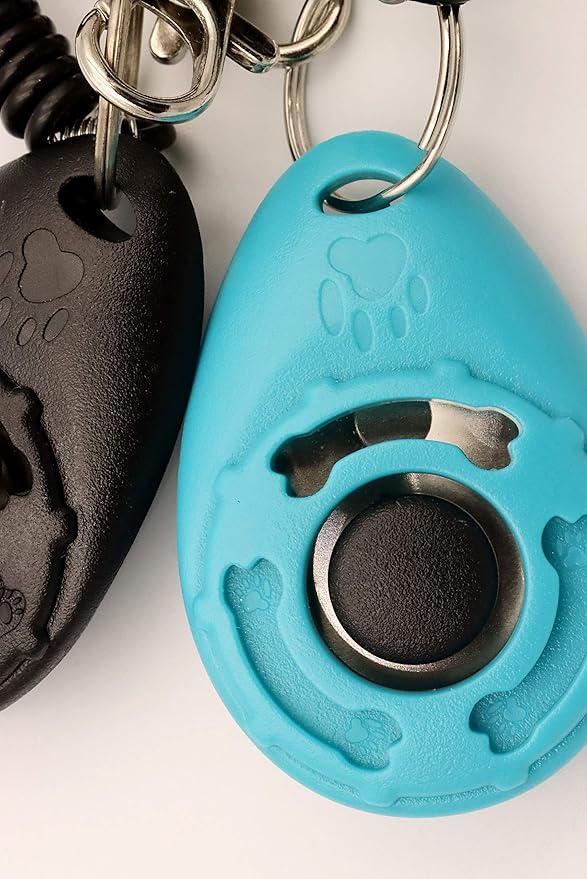 Dog Training Clicker with Sring Wrist and Keyring - Pet Dog Training Clickers for Puppy, Cat, Potty, Bird, Horse, Pet, Trainer Training Tools, Behavior Aids