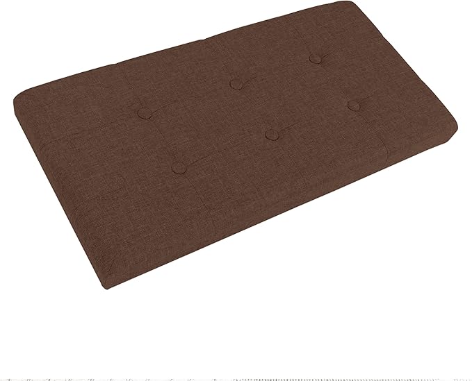 Folding Storage Ottoman - 30-Inch Tufted Footrest, Linen Chest, or Bench with Removable Bin for Living Room, Bedroom, or Dorm by Lavish Home (Brown)