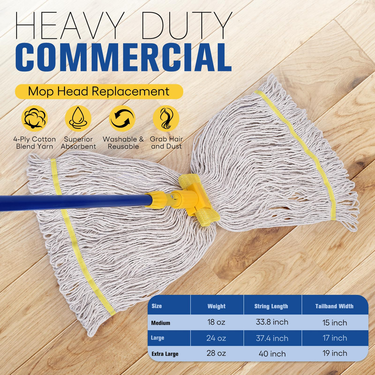 Matthew Cleaning Commercial Mop Head Replacement (12 Count)