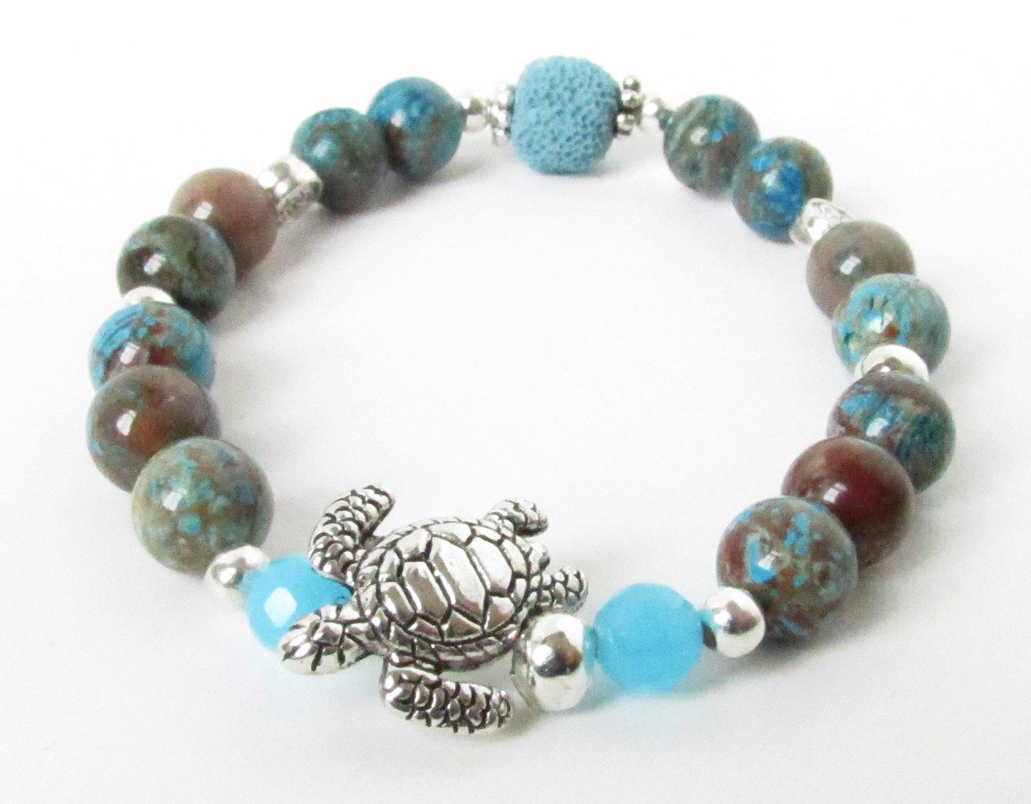 Sea Turtle Lava Bracelet, Stone Bracelet, Aromatherapy Jewelry, Christmas Gifts for Her
