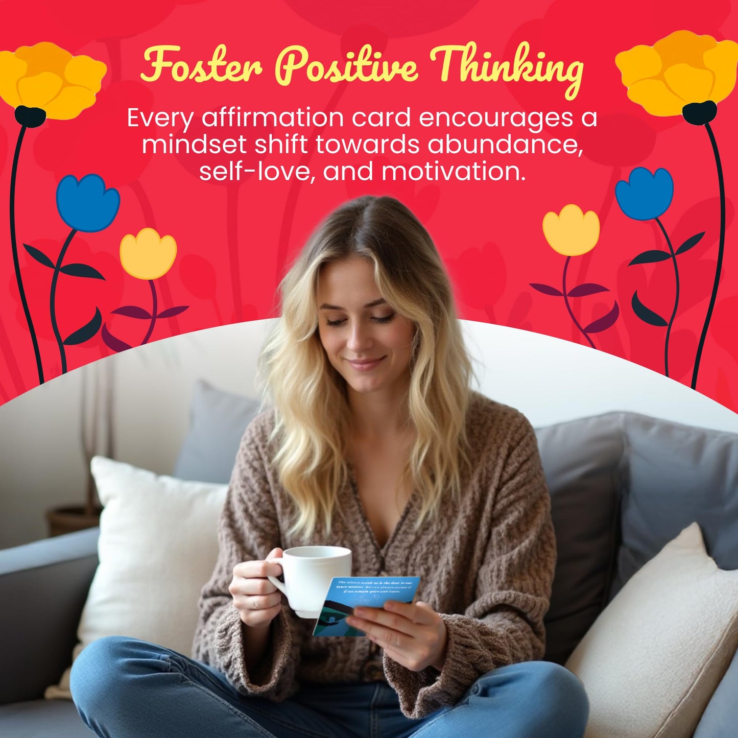 HALD Positive Affirmation Cards with Mindfulness Exercises, Inspirational Tools for Everyone, Motivational Items, Self Care Gifts for Women, Men & the Youth, 60 Transformative Affirmation Cards