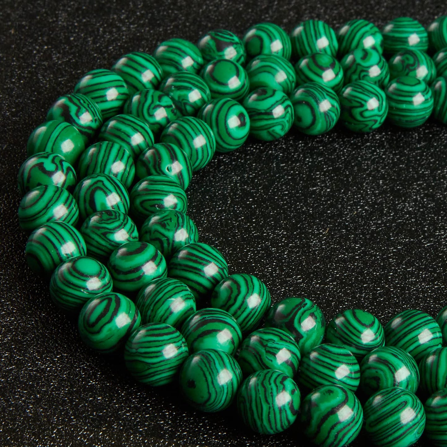 35pcs 10mm Natural Malachite Beads Gemstone Beads Round Loose Beads for Jewelry Making