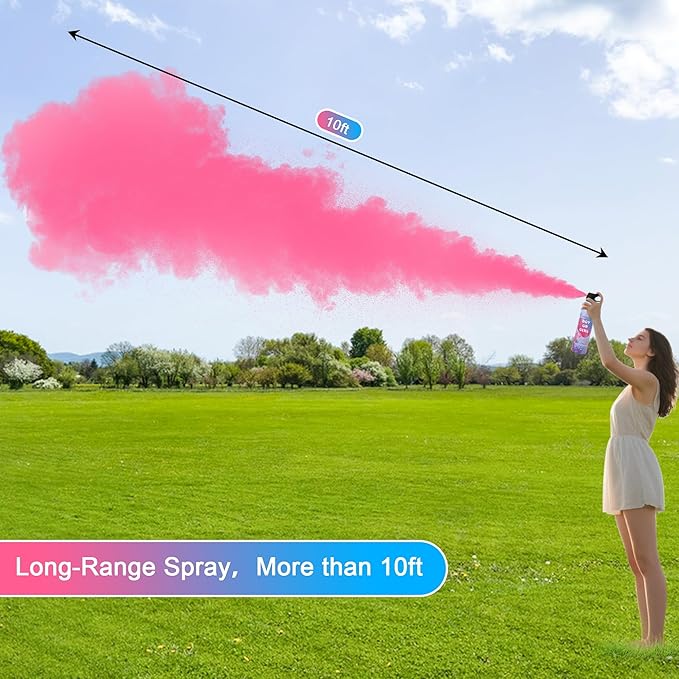 4 Pack Pink Gender Reveal Smoke Bombs, Fun Party Supplies for Baby Girl Shower Gender Reveal Spray Celebration, Decorations, Ideas