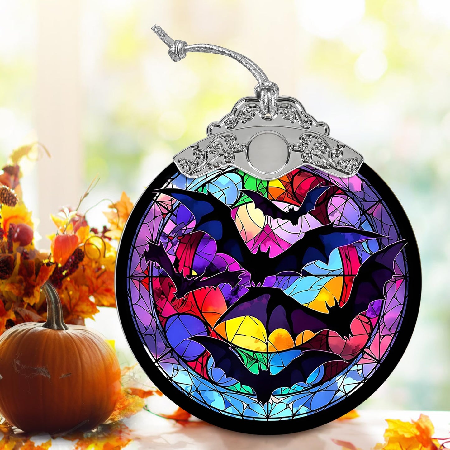 Jocidea Bat Hanging Ornament Glass Ornament - Christmas & Halloween Decoration - Keepsake Gift