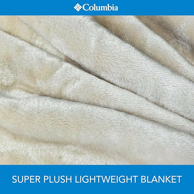 Columbia 50" x 60" Super Plush Lightweight Throw Blanket - Outdoor Essentials for Camping, Picnics, and Adventures, Soft and Cozy Home Essentials for Bed and Living Room - Dark Stone