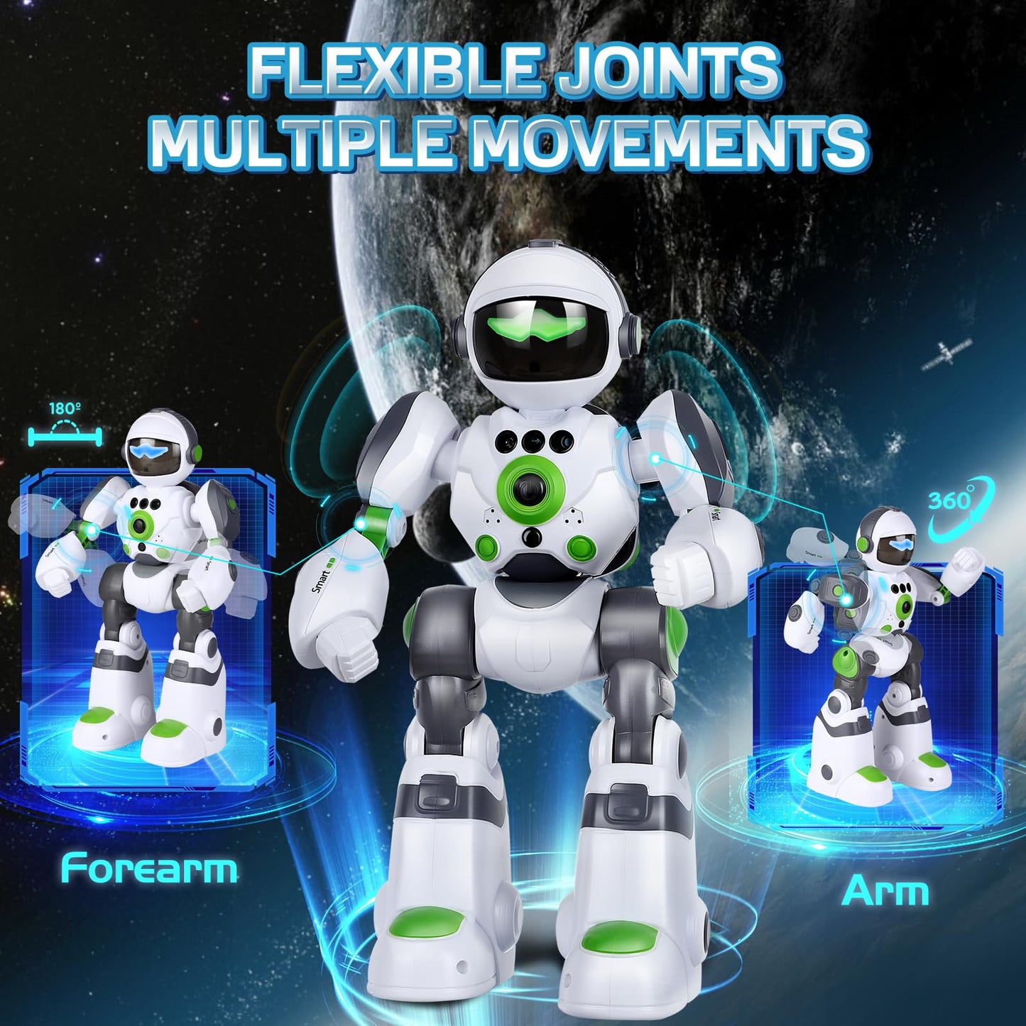Zreswap Robot Toys Gift for Kids: Remote Control Robot Programmable with Record Voice Music Dancing Gesture Control, for Toddler Boys and Girls