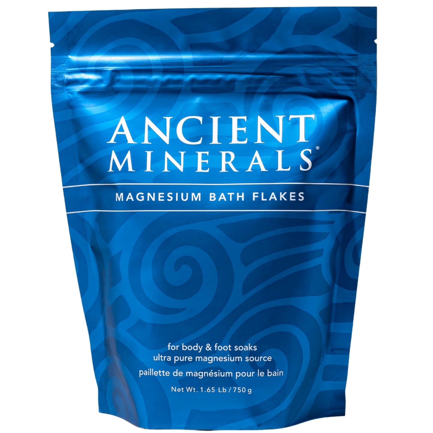 Ancient Minerals Magnesium Bath Flakes of Pure Genuine Zechstein Chloride - Resealable Magnesium Supplement Bag that Will Outperform Leading Epsom Salts 1.65 lbs