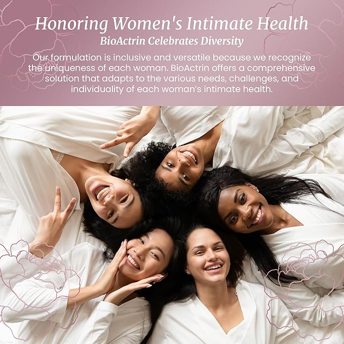 Bioactrin Vaginal Probiotics for Women - Formulated Bacterial Vaginosis Treatment, Yeast Infection and Vaginitis Relief - BV Treatment for Women Probiotic- pH Female Vaginitis Support - 56 Pills