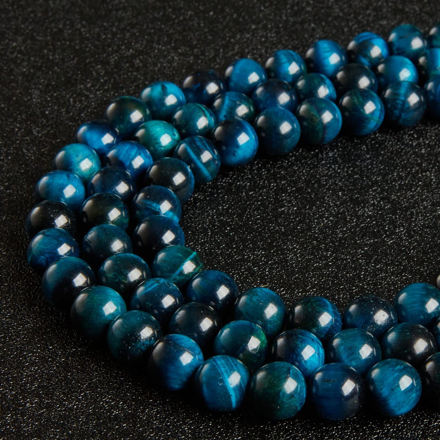 100pcs 8mm Aquamarine Tiger Eye Beads Natural Gemstone Beads Round Loose Beads for Jewelry Making
