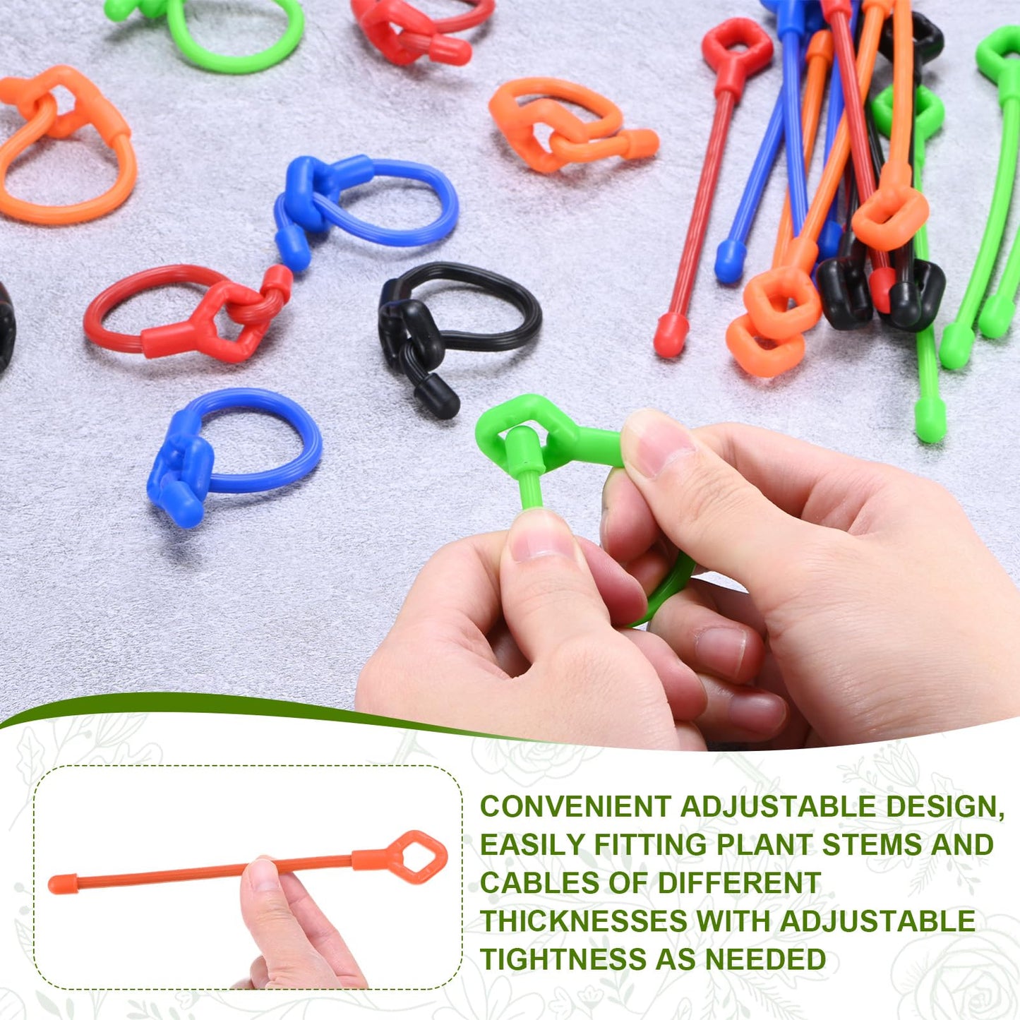 M METERXITY 12-Pack Adjustable Plant Ties, 10inch/25.4cm Silicone Flexible Multi-Function Sturdy Garden Twist Tie for Plant Support/Tree/Shrub/Vine, Reusable Support Twine [Orange]