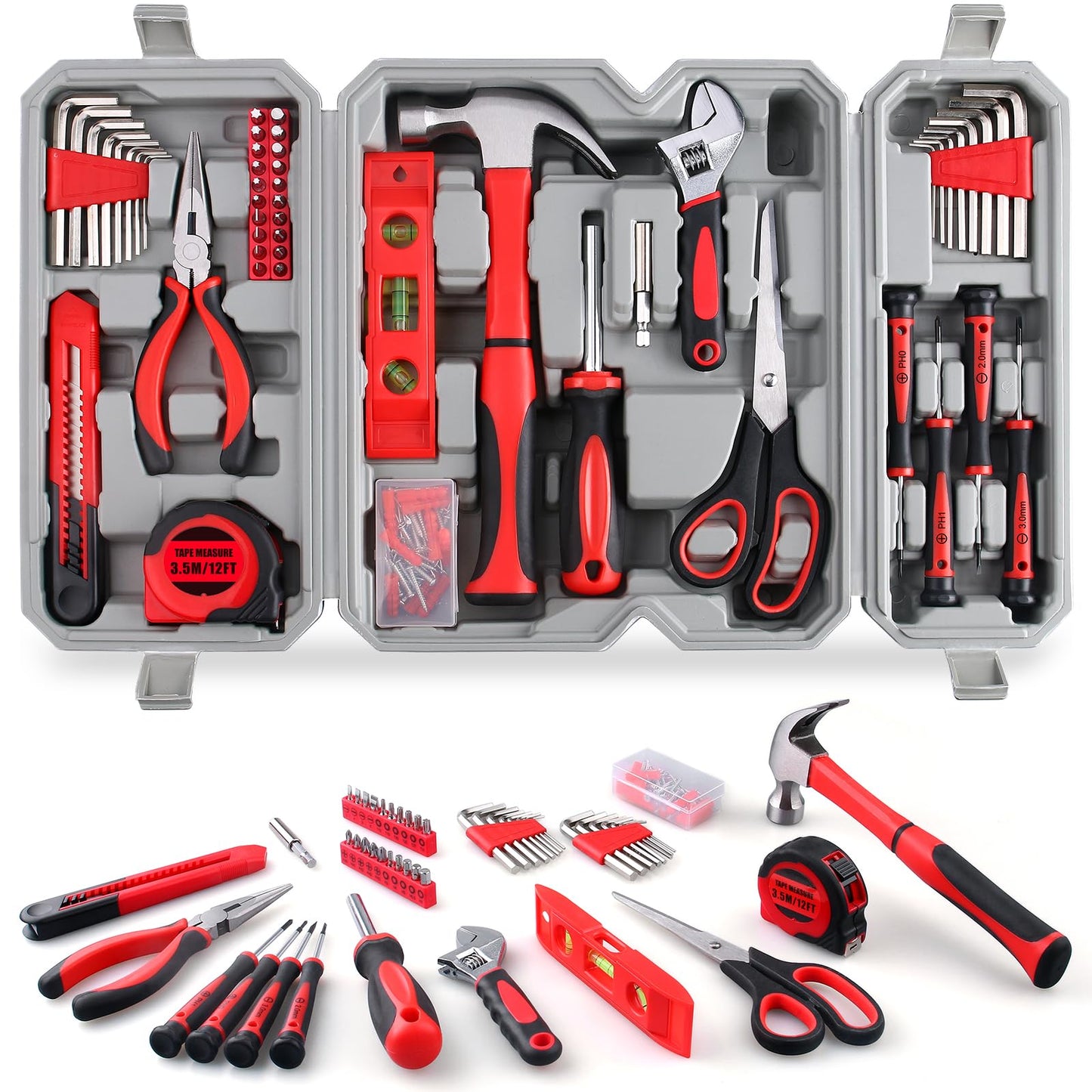 WINNER 160-Piece All-Purpose Household Tool Kit in Delicate Toolbox, Suitable for Both Male and Female, Great for Common Home Repairs, House DIY Project, Garage, Office, Housewarming and Birthday Gift