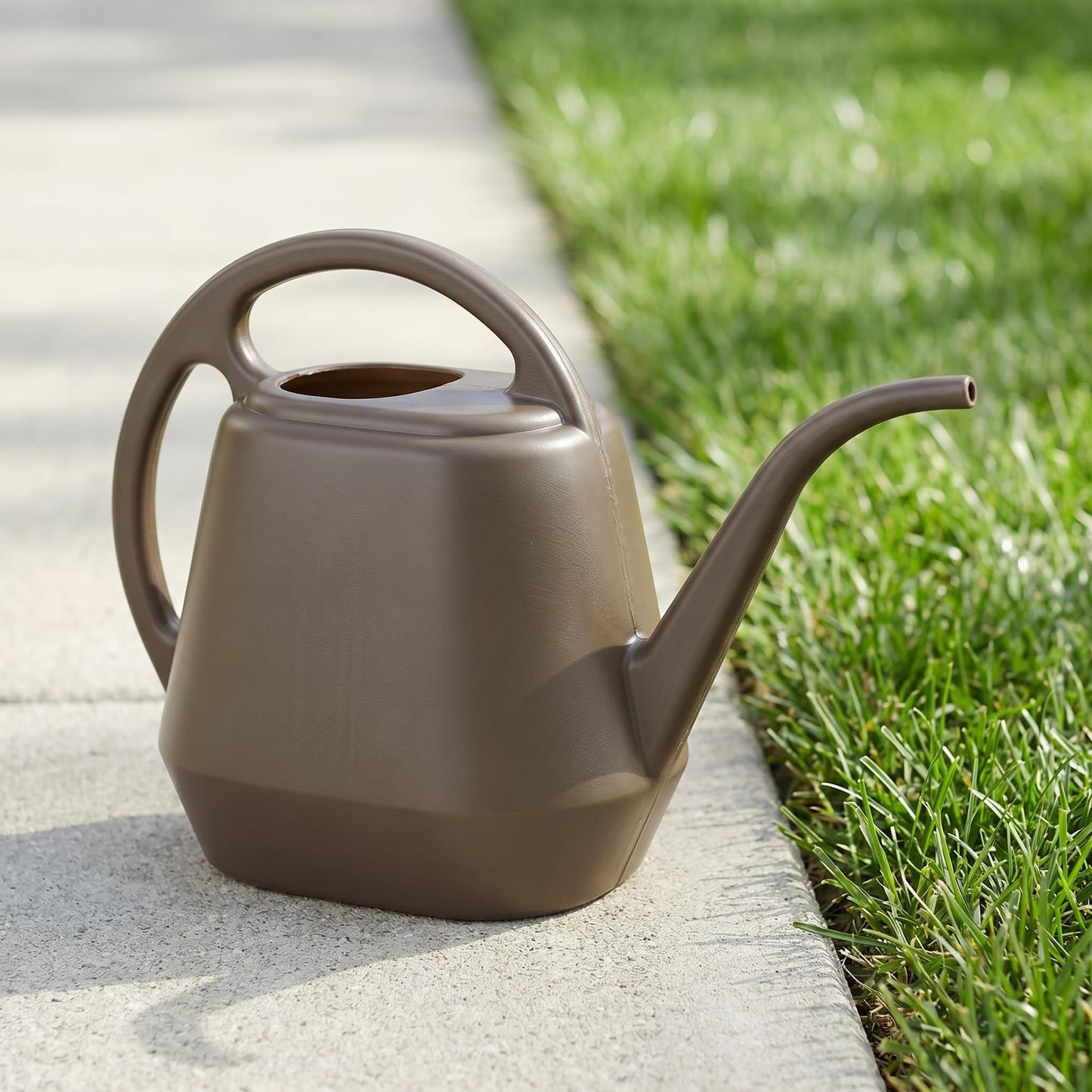 Fasmov Plastic Watering Can, 1-Gallon, Deep Gray