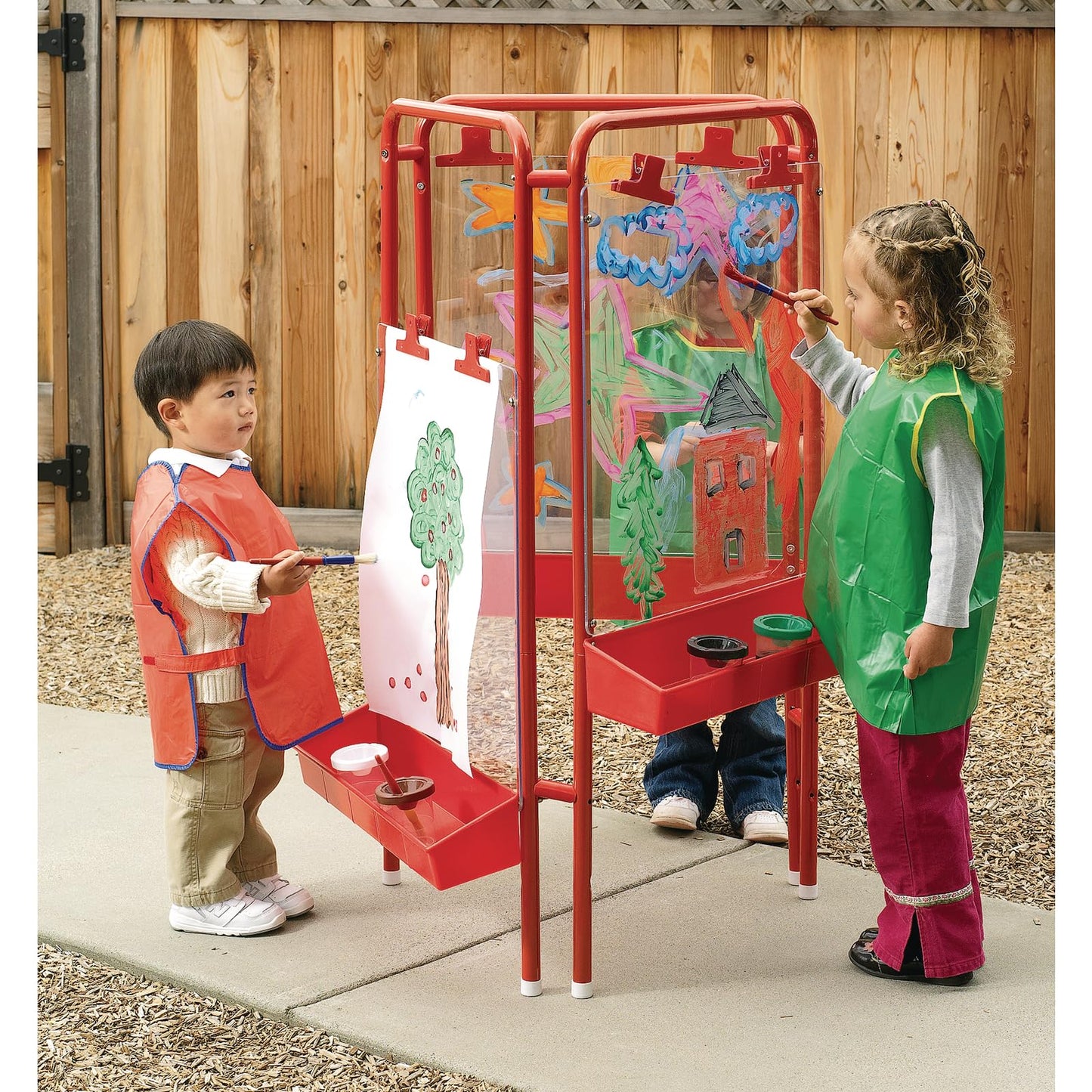 Colorations 3-Way Indoor/Outdoor Acrylic Panel Easel, Outdoor Play, Drawing, Adjustable , Art and Craft Painting