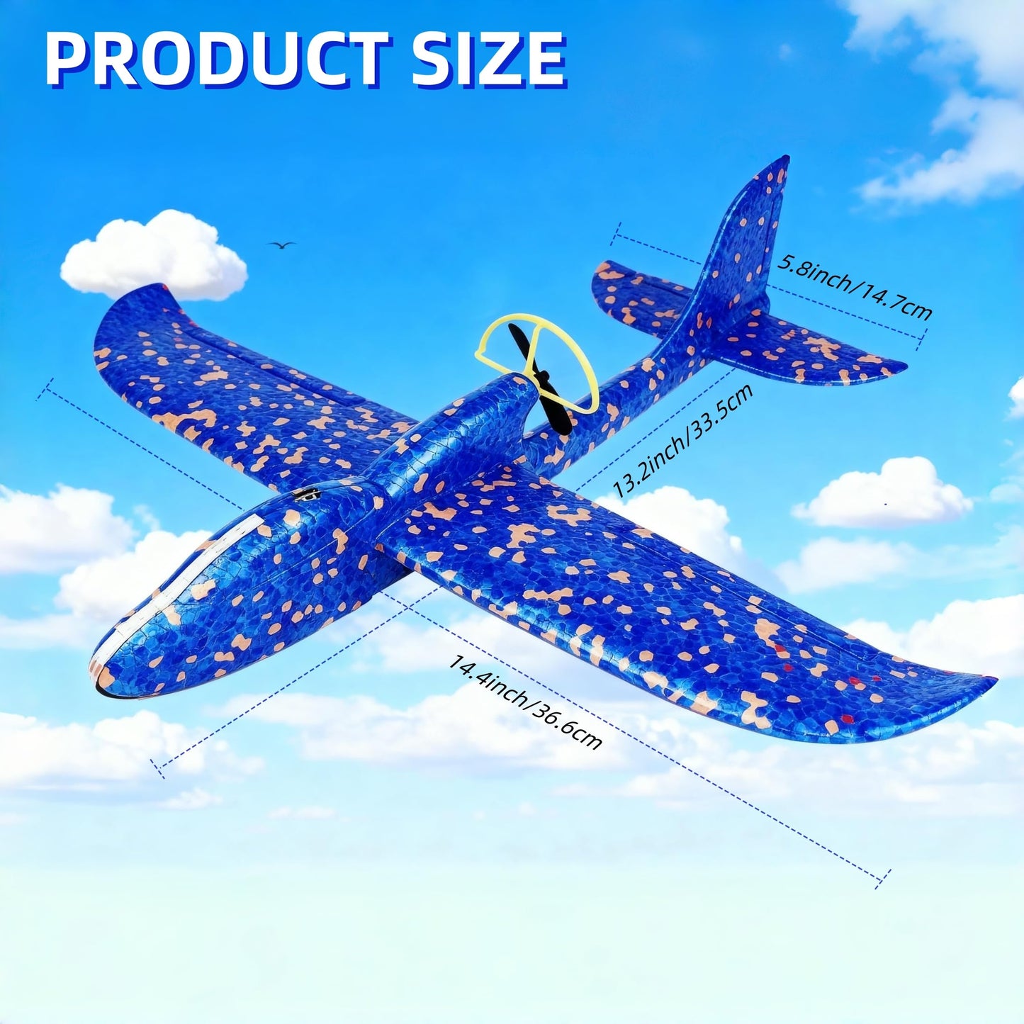 HSRBO Electric Foam Airplane Toy, Throwing Glider Airplane Toys with USB Charging and LED Glowing, Foam Model Plane & Planes Outdoor Flying Toy