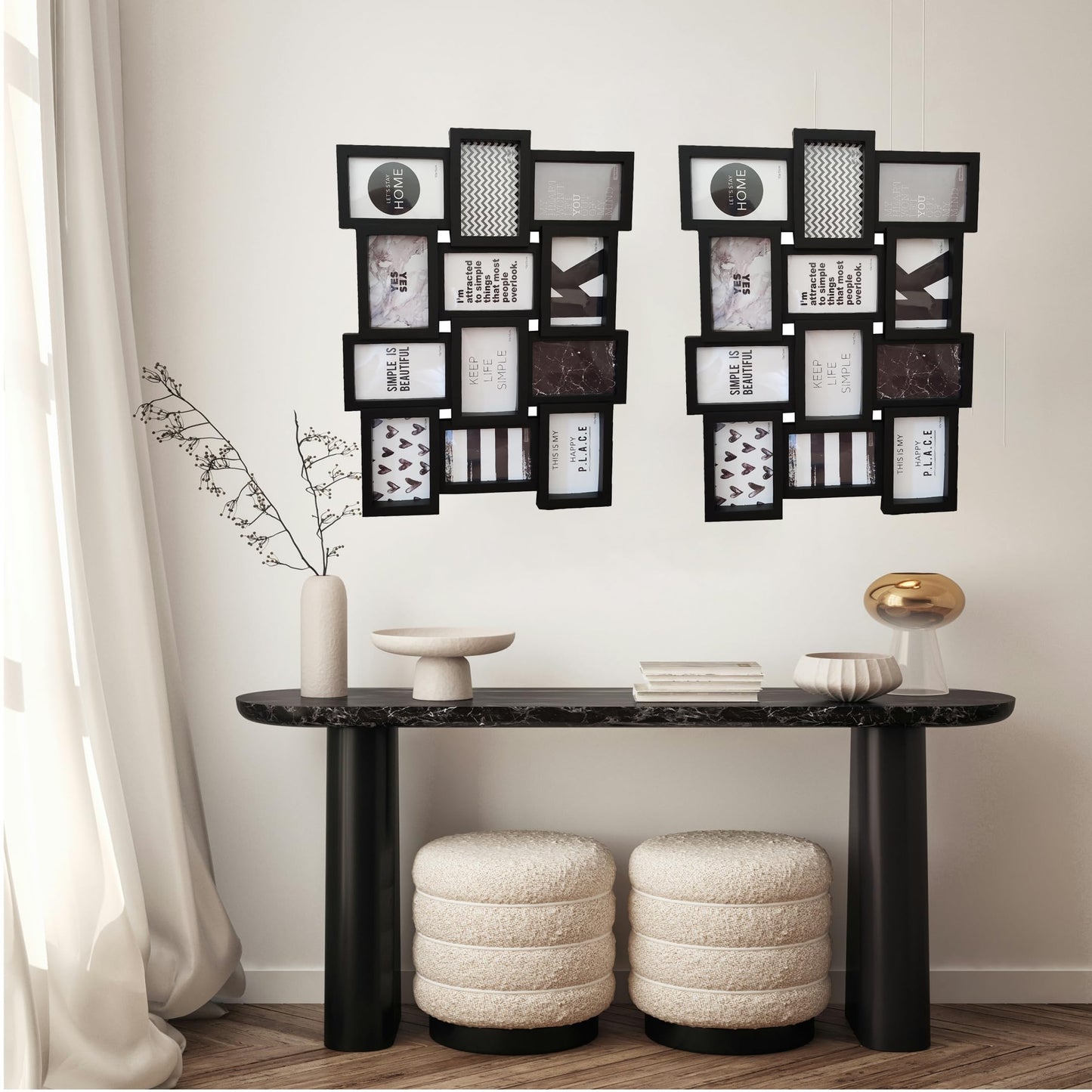 IELEPHONIX Picture Frames 4 * 6'' 12 opening Multi Family Photo for Gallery Decor wall Hanging Display horizontal vertical dual-use random (2)