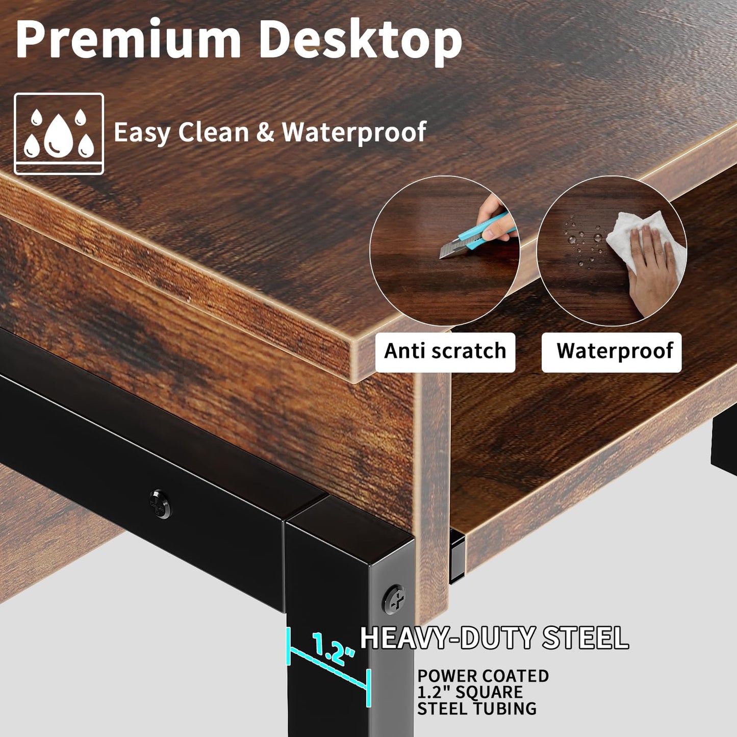 ALISENED 31.5" Small Computer Desk with Hutch, Office Desk Study Table Writing Desk Workstation PC Table for Home Office, Space Saving Design