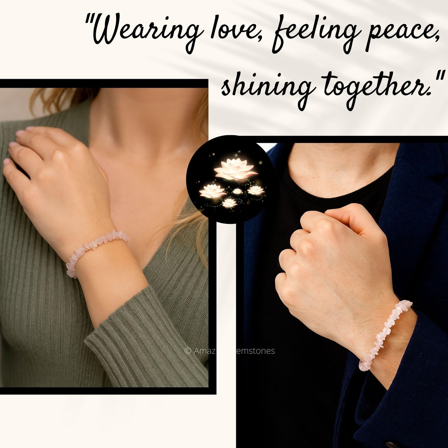 Amazing Gemstone Chips Bracelet (Rose Quartz)