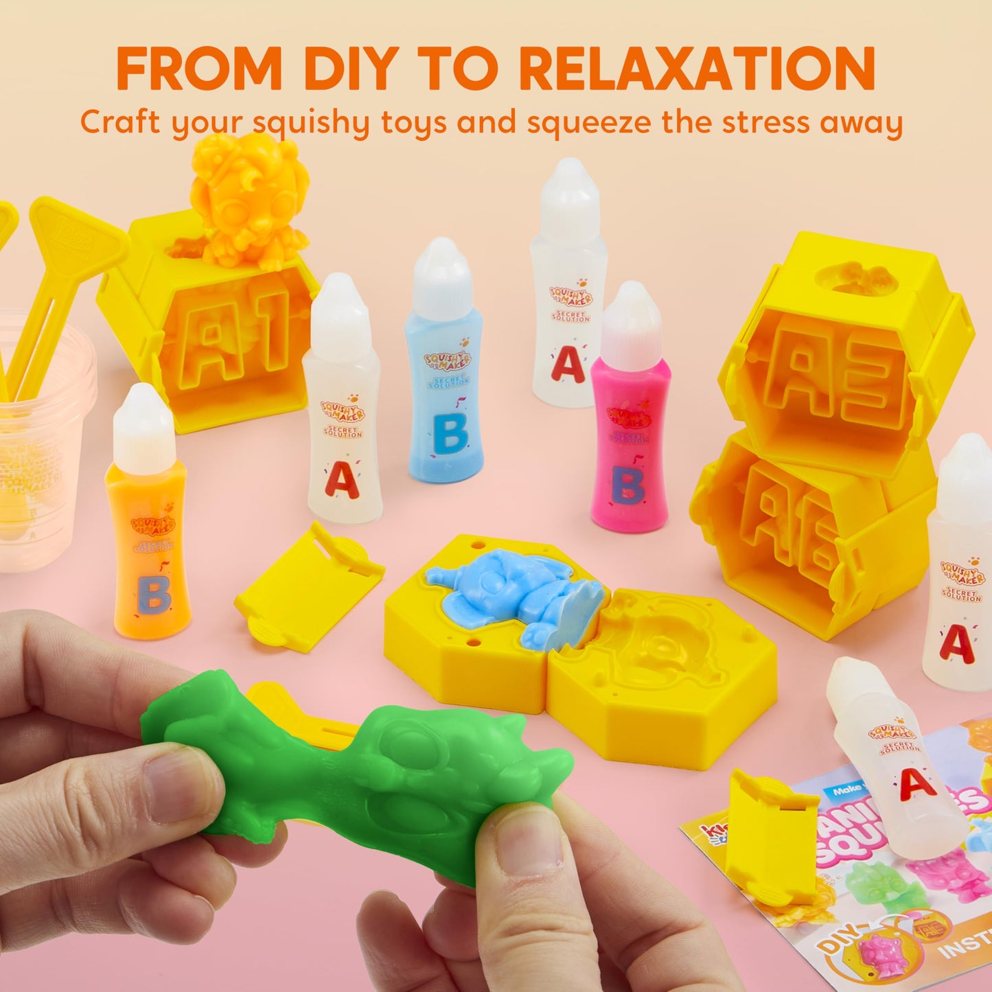 JOVA Klever Kits Squishy Toys, DIY Squishy Animal Making Kit, Mystery Box with 4 Surprise Characters Inside, Arts and Crafts, Kids Craft for Kids Ages 6+