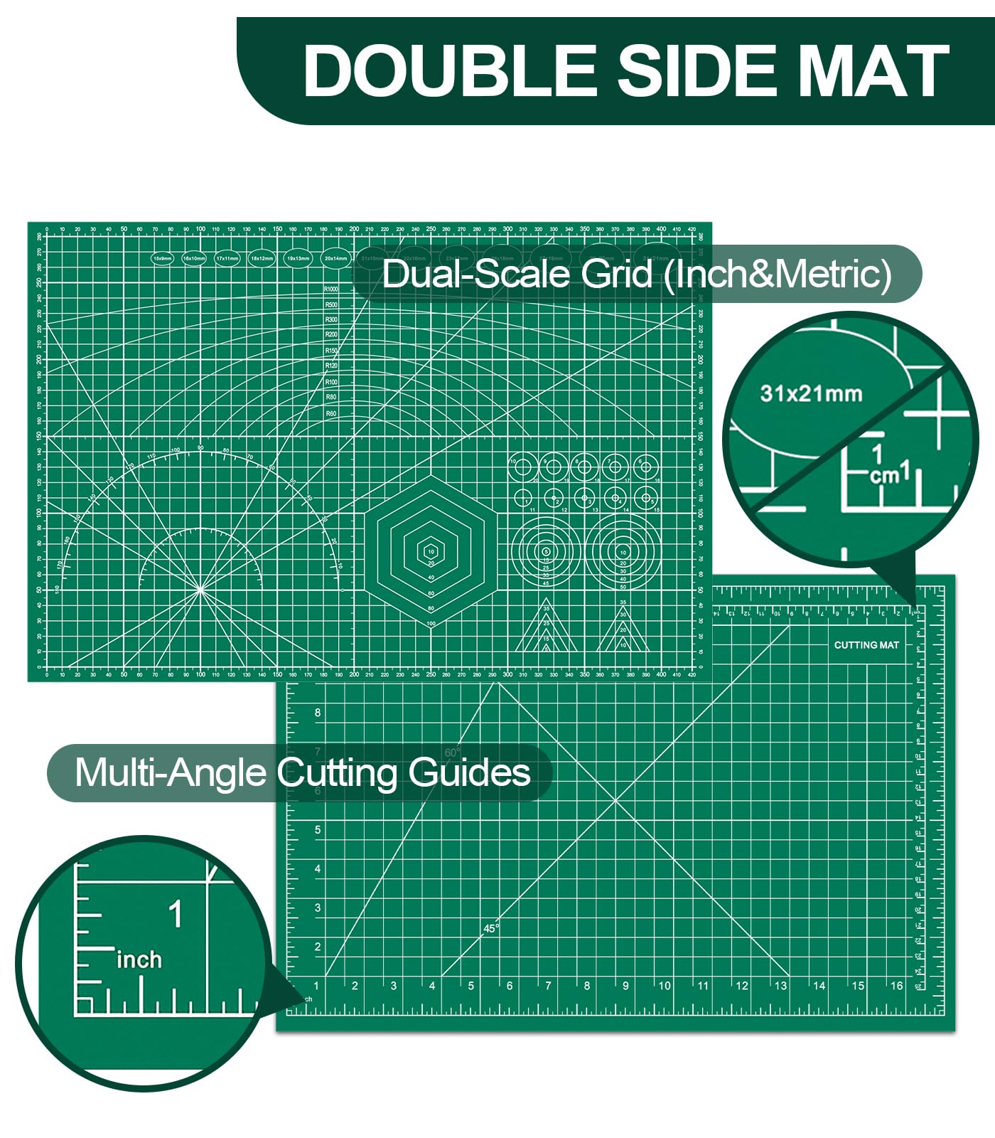 10 Pcs Self Healing Cutting Mat Bulk, 12"×18" Rotary Cutting Mats for Crafts, A3 Sewing Boards for Fabric Quilting Scrapbooking Precision Cutting Double Sided 5-Ply