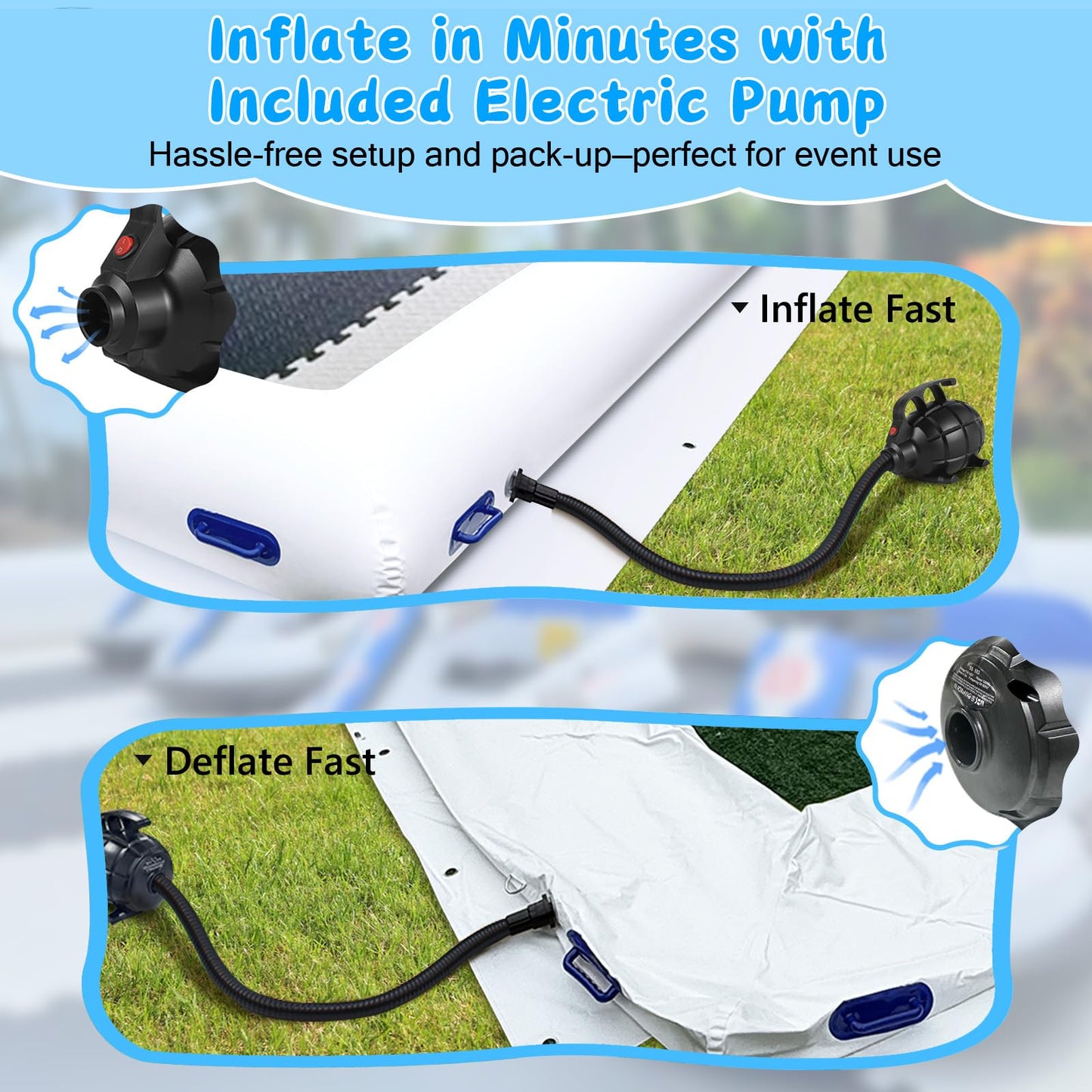 CZGBRO Inflatable Bumper Car Racing Track - Mini Inflatable Race Track with Pump Go Kart Race Pipe Without Bottom(Black, 10 * 10FT)