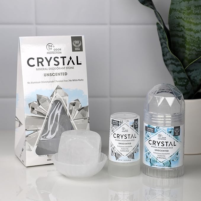 Crystal Mineral Deodorant Stick, Unscented 4.25 oz (Pack of 3)