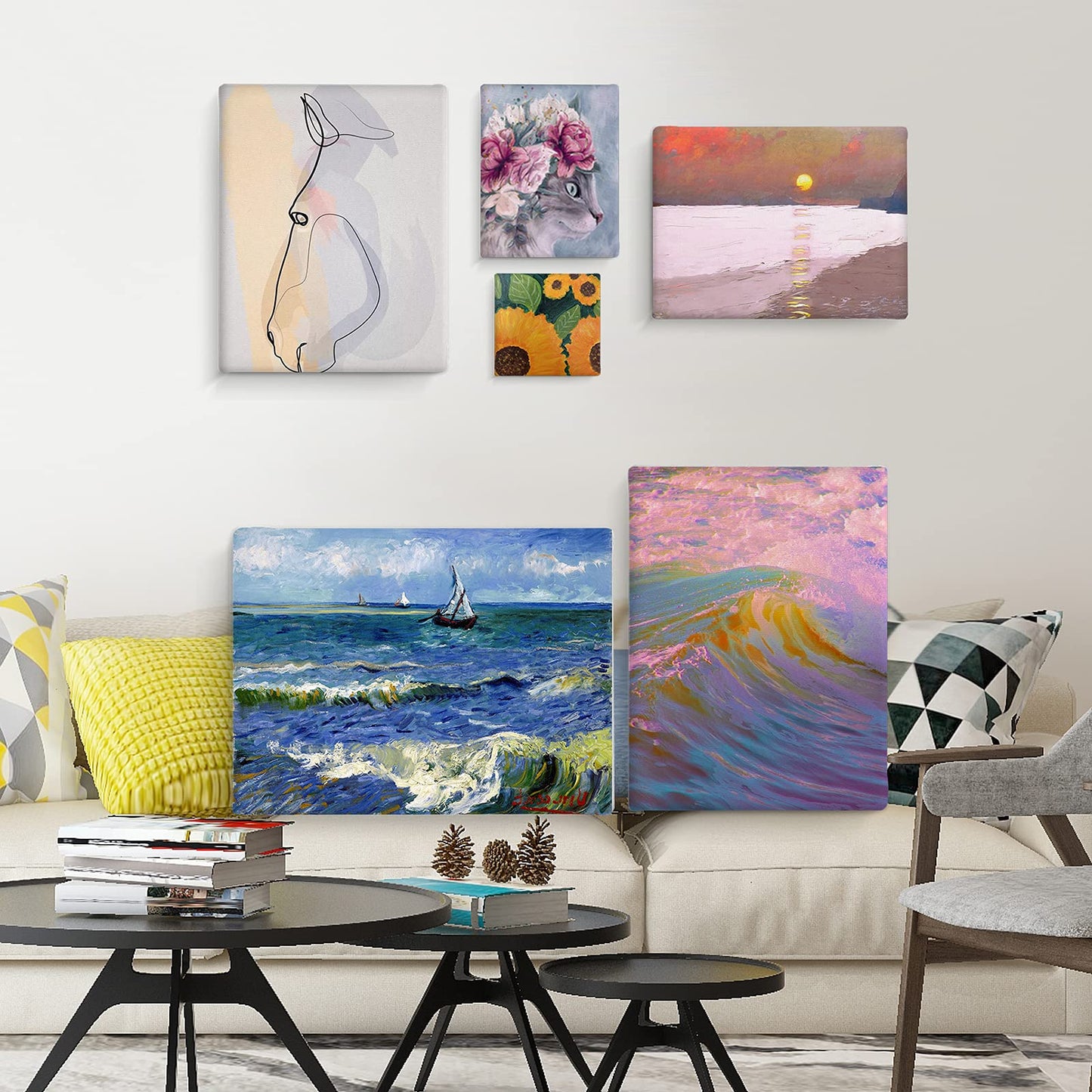 30 Pack Canvases for Painting with 4x4“, 5x7”, 8x10“, 9x12”, 11x14“, 12x16”, Painting Canvas for Oil & Acrylic Paint