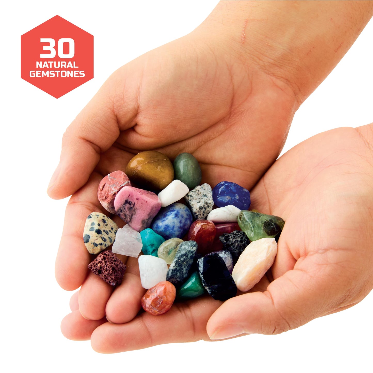 Discovery™ Gemstone Panning STEM Kit – Pan for 30 Real Gems| 2 Sifting Pans, Sand & Learning Guide| Educational Science Activity for Kids| Geology Rock Excavation Set| Boys & Girls Toy Gift| Ages 8+