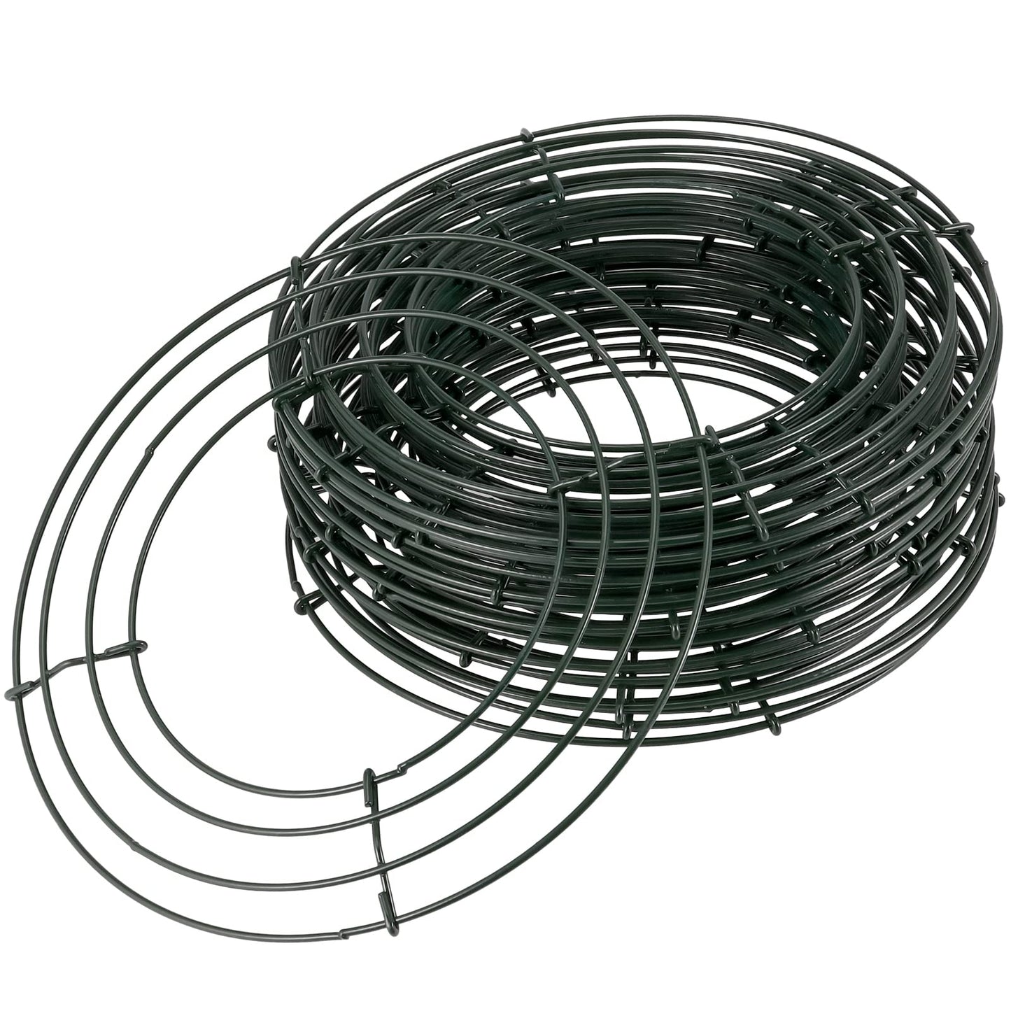 MOUYAT 20 Pack 8 Inch Round Wire Wreath Frames, Green Metal Floral Wreath Form for Crafts DIY Christmas Wedding Party