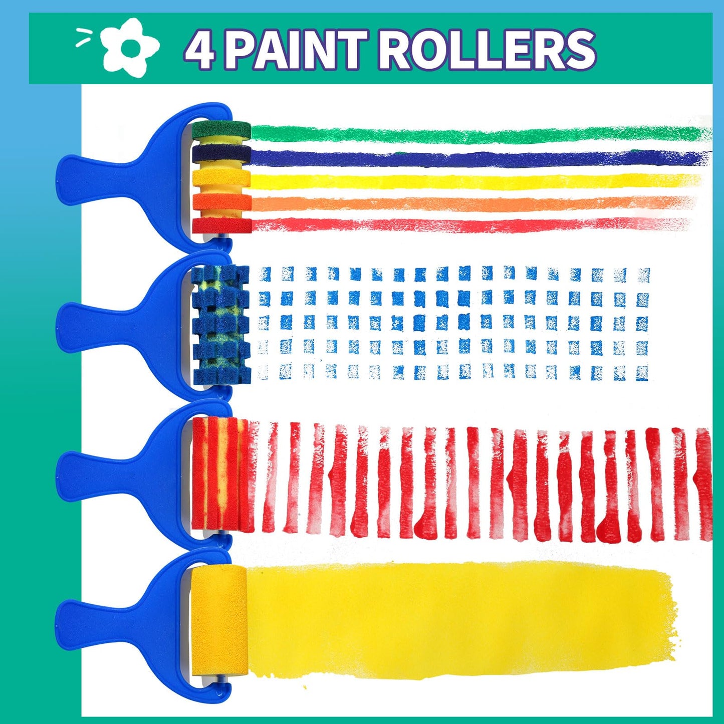 YGDZ Paint Sponges for Kids, 39pcs Early Learning Toddlers Sponge Paint Brushes Stamps Foam Art Craft Drawing Tools
