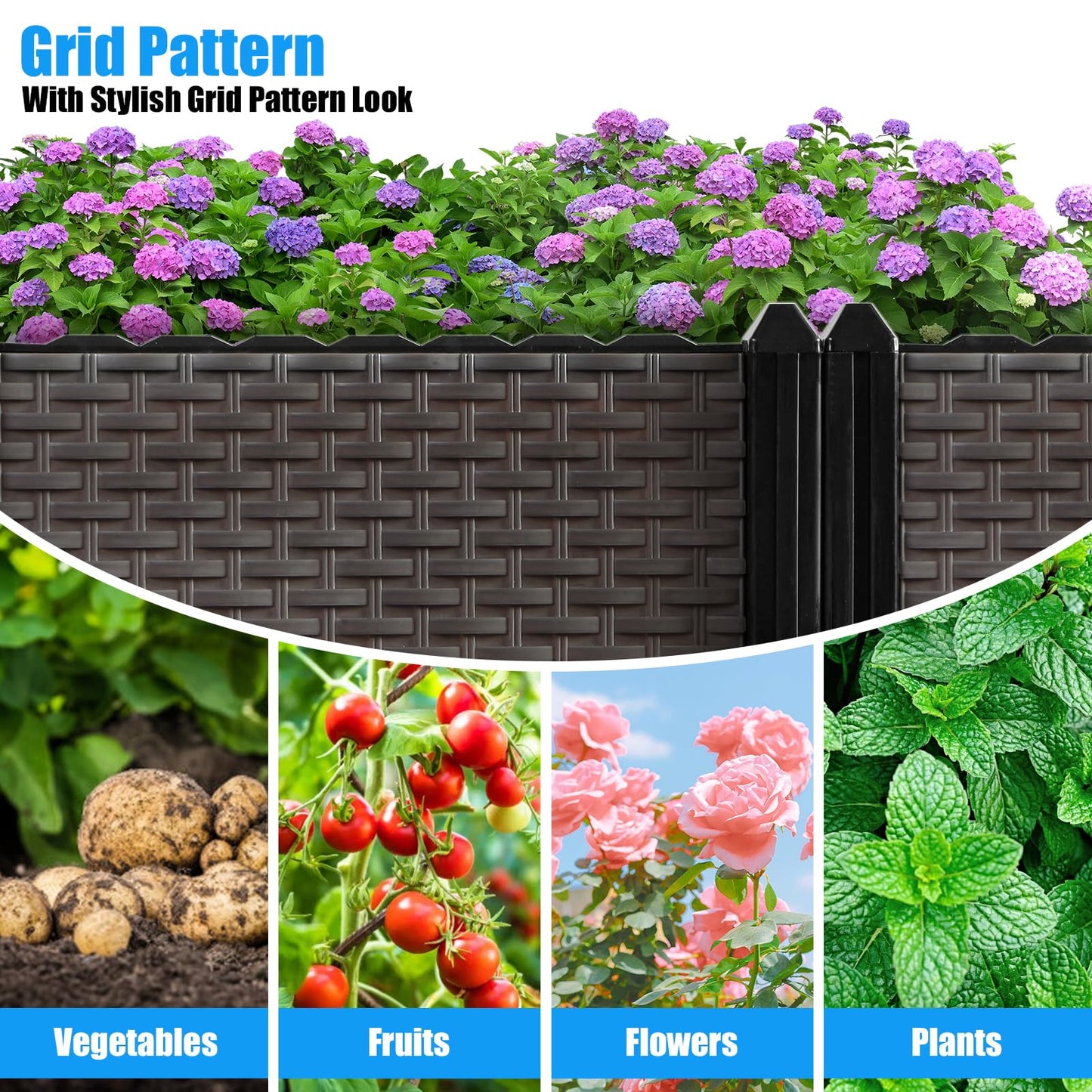 Large Raised Planter Box Outdoor Self Watering 78.7"x15.7"x19.7", Deep Raised Garden Bed - Elevated Garden Box with Drainage Plug, Rectangular Garden Planter Perfect for Patio Balcony Deck