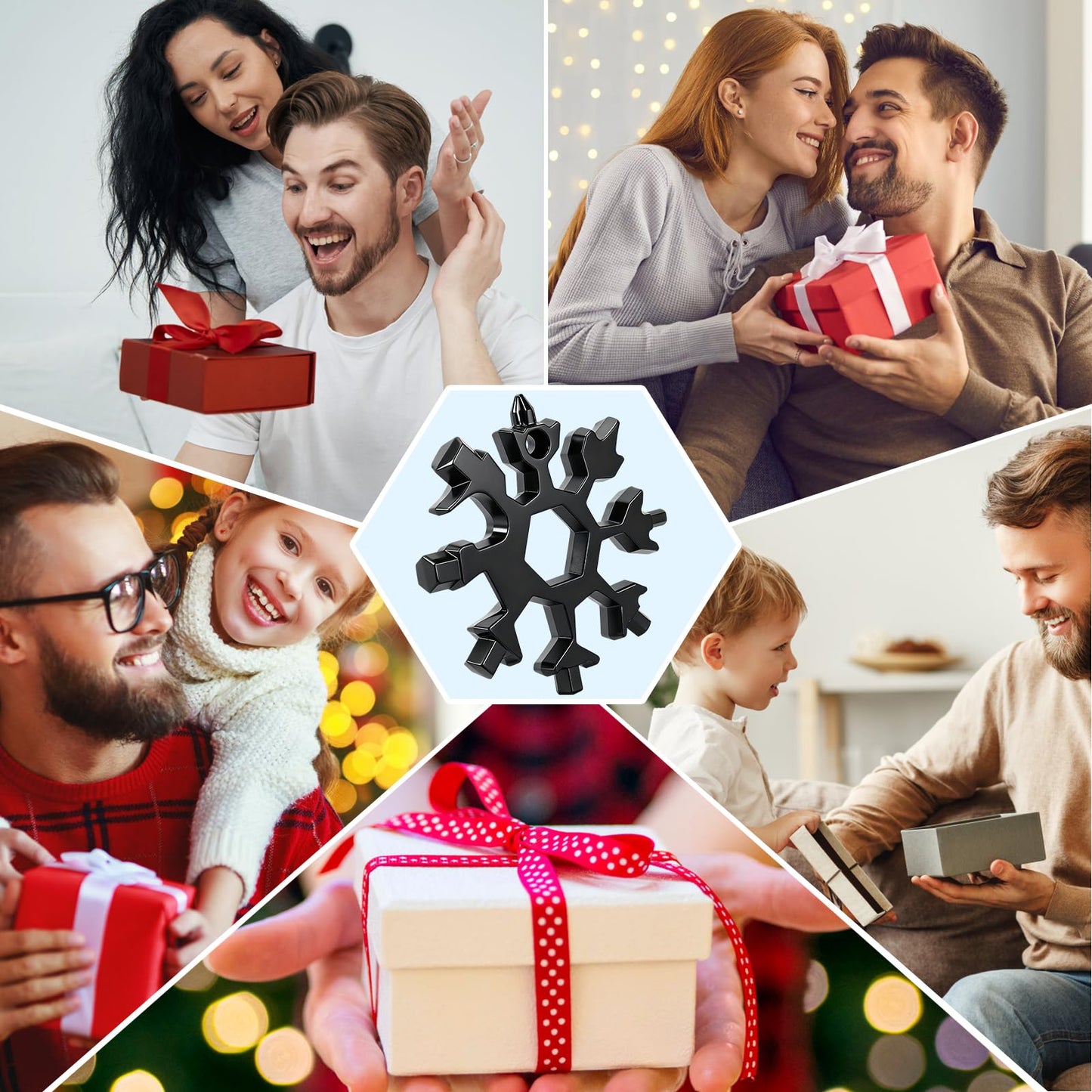 10 Packs Snowflake Multi Tool,18 in 1 Snowflake Multitool,Snowflake Wrench/Bottle Opener/Screwdriver Kit, Stainless Steel Portable Star Tool for Men Christmas Great Gifts (10)