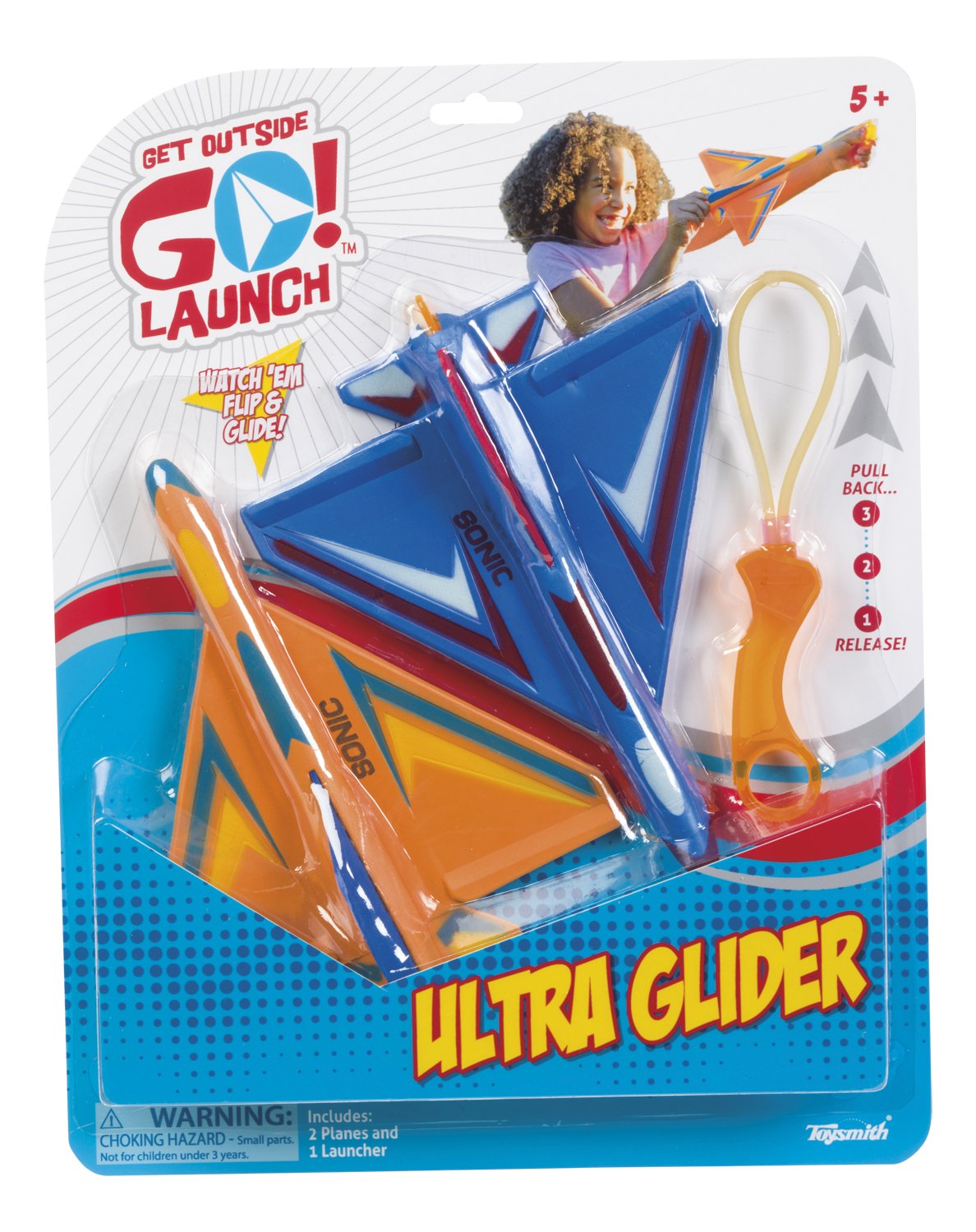 Toysmith Ultra Glider Stunt Flyer, Launch, Set of 2