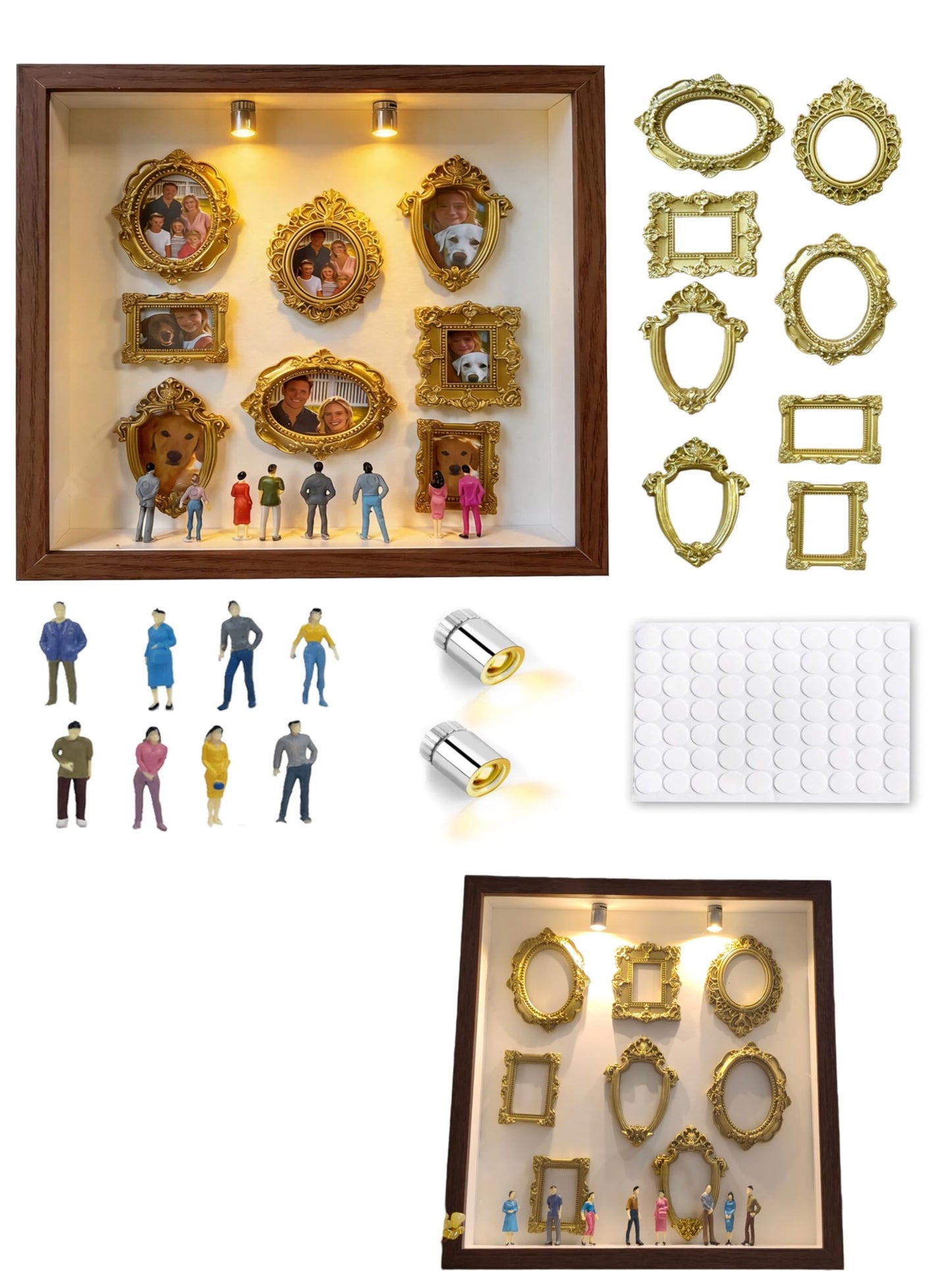 DIY Shadow Box Frame - Deep Shadow Museum of Us Silhouette Box Kit Mini Frames - Mini Vintage Photo Figures Picture Frame - Miniature Museo Display