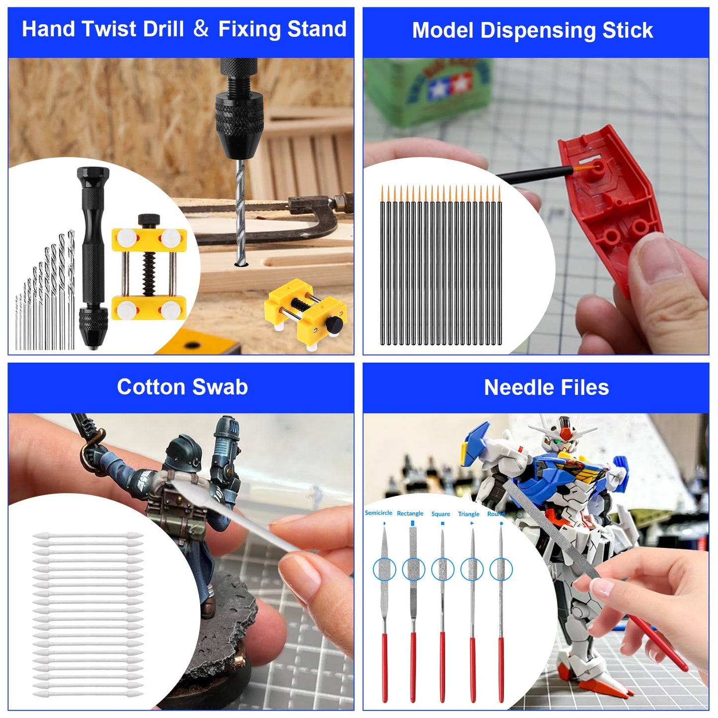 Gundam Tool Kit, 170 Pcs Professional Model Tool Kit for Gundam, Model Kit Tools with Decals Sticker Operated Box, Gunpla Tool Kits for Adults, Model Building Tools Hobby Tools for Repairing Painting