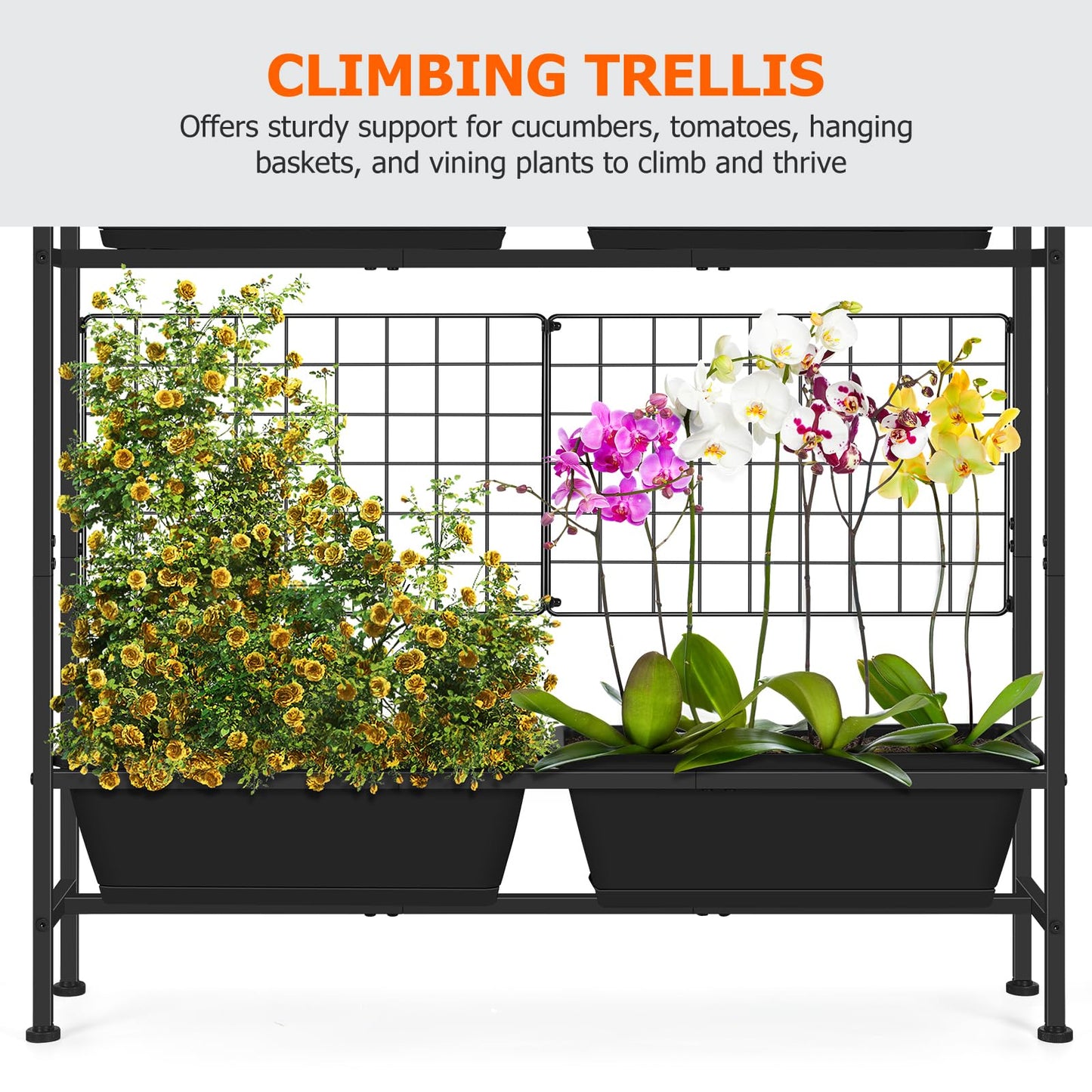OYEAL Railing Planter Box Raised Garden Bed 32" Tall Elevated Planter Boxes