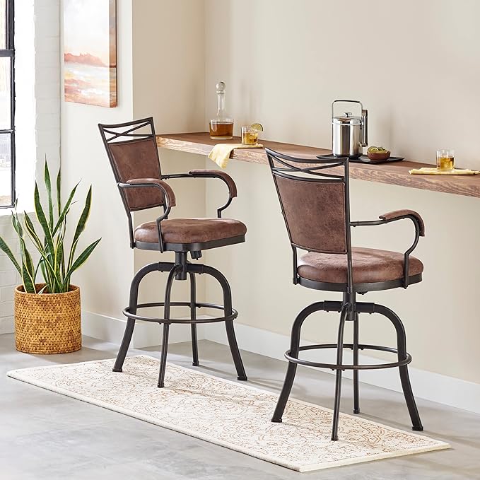 Hillsdale Bridgetown Swivel Tilt Barstool, Aged Bronze Finish
