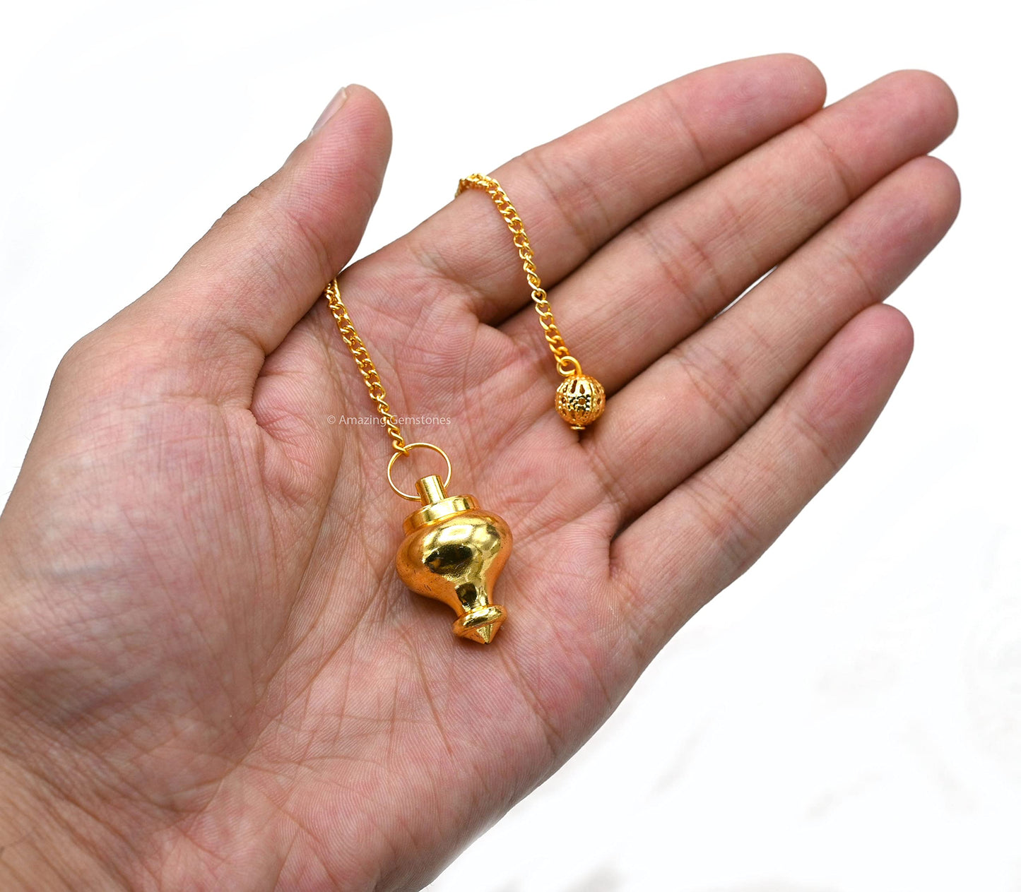 Amazing Gemstone Healing Metal Pendulums for Divination, Gold Pot Steel Copper Pendulum High Energy Pendulo de Bronce Pendulos de Mesa MP10