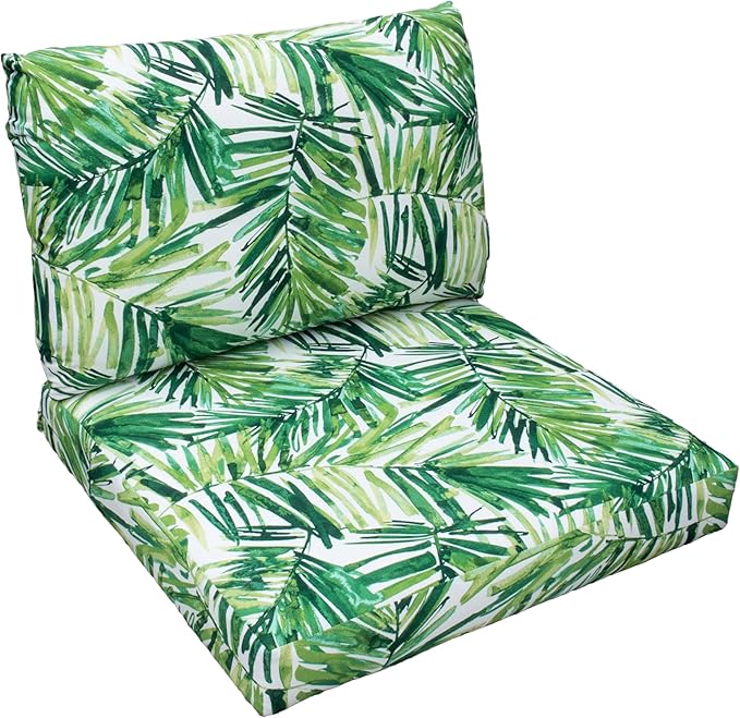 Tommy Bahama Deep Seating Lounge Cushion, 24" X 26" X 4", Coastal Palm Green Leaf