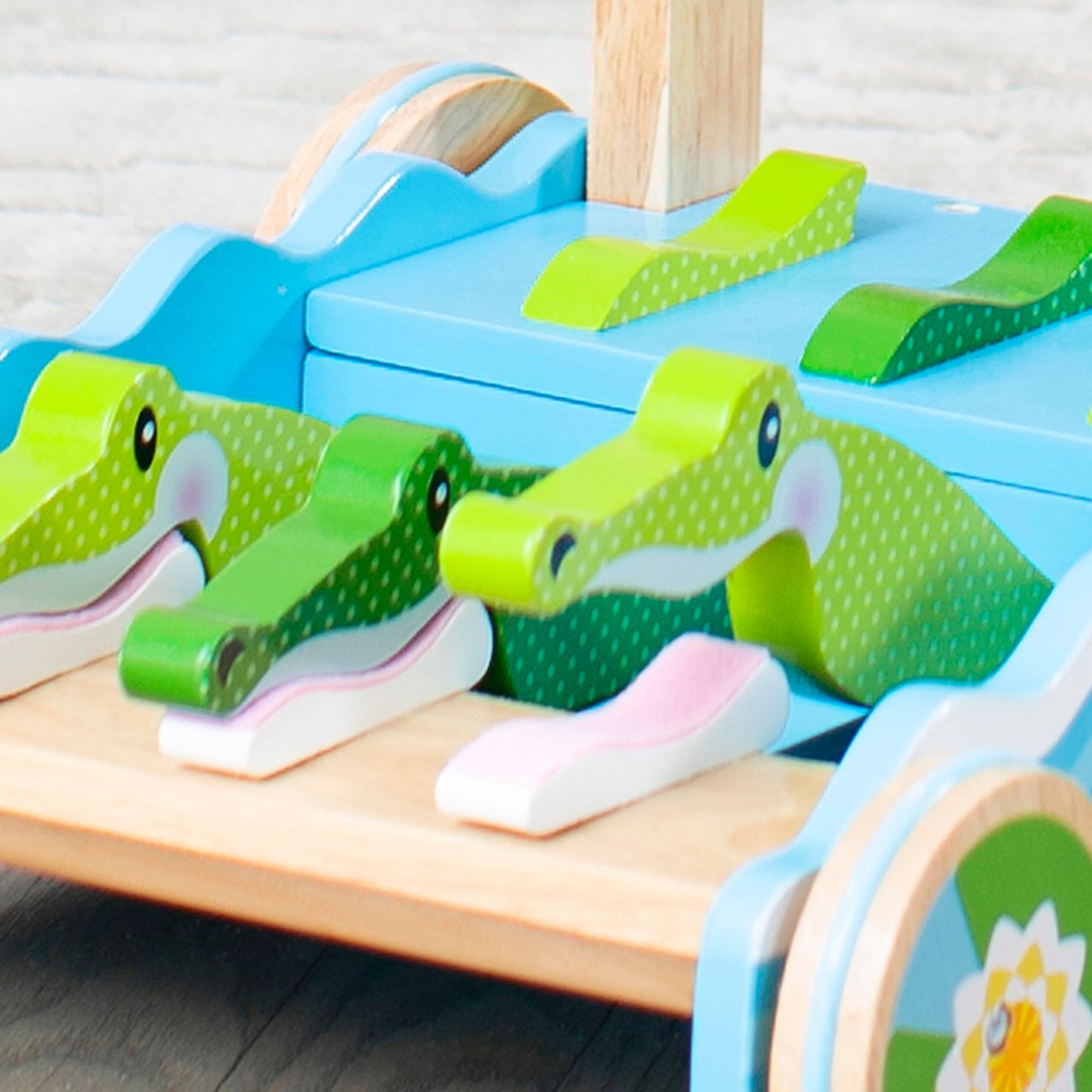Melissa & Doug First Play Chomp and Clack Alligator Wooden Push Toy and Activity Walker