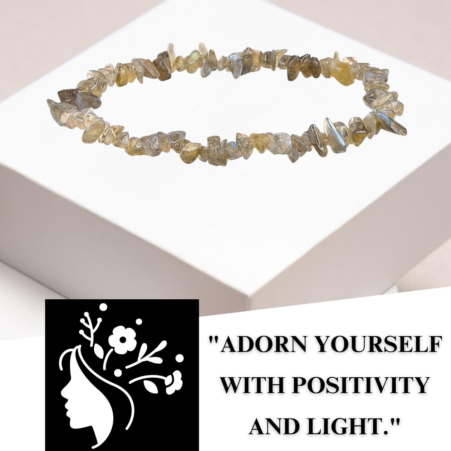 Amazing Gemstone Chips Bracelet (Labradorite)