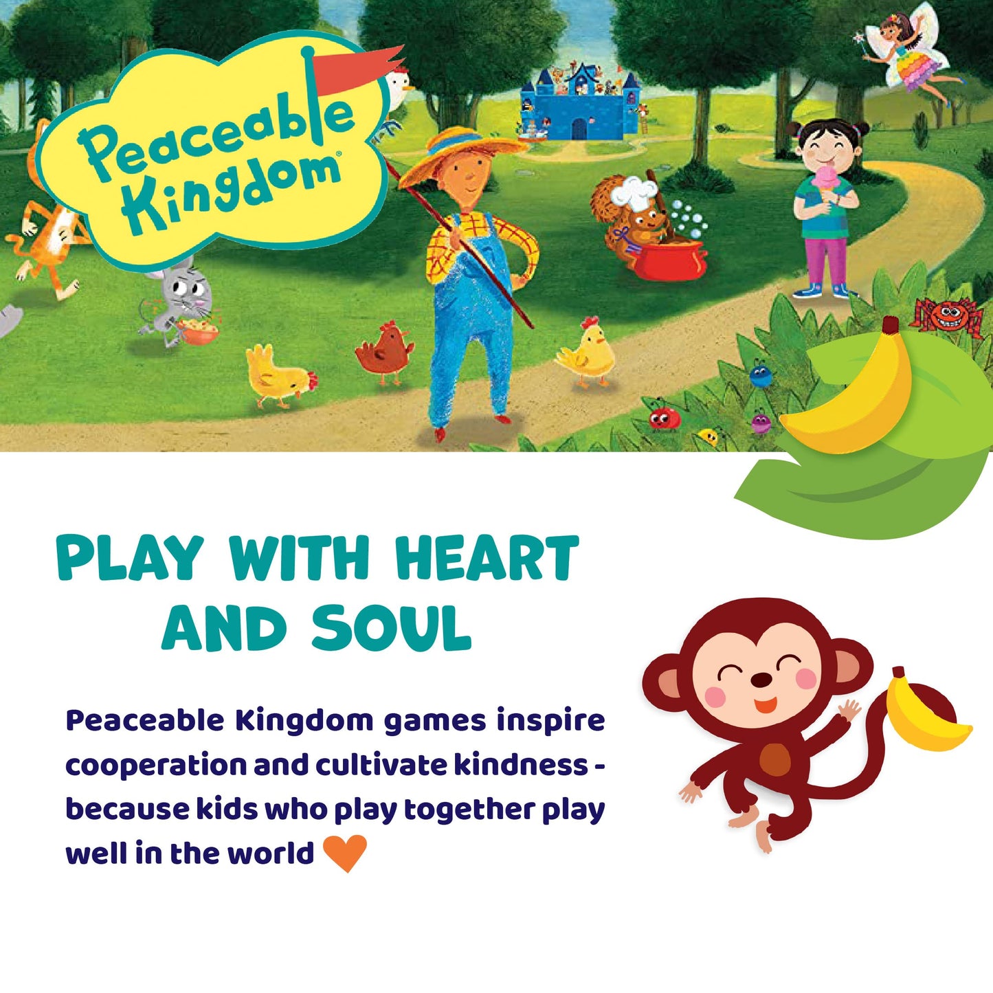 Peaceable Kingdom Monkey Around First Game for Toddlers Interactive play with Parent Ages 2+