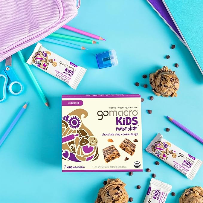 GoMacro Kids MacroBar – 4 Flavor Assortment - (0.90 Ounce Bars, 28 Count)