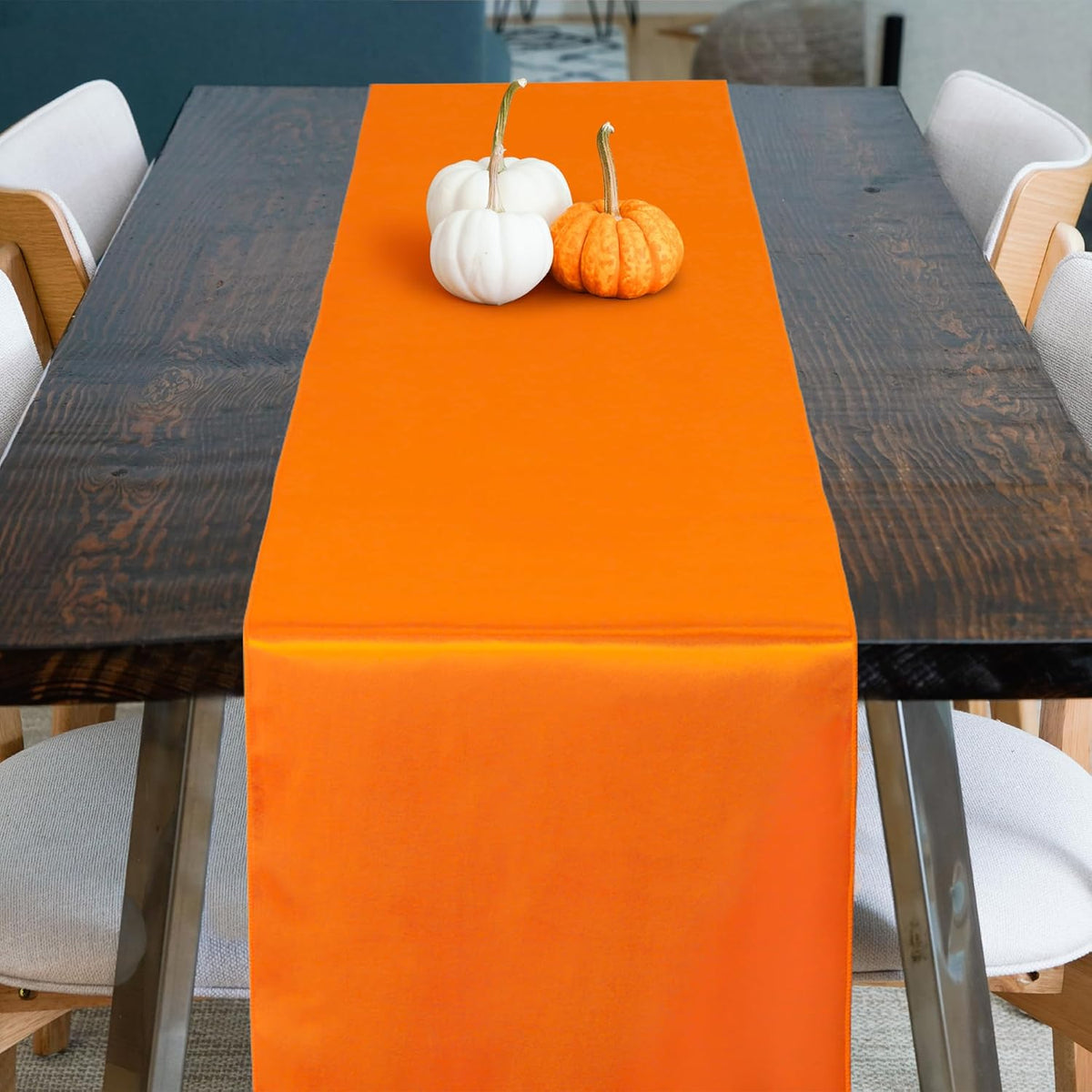 Aneco 12 Pack Satin Table Runner 12 x 108 Inch Fall Autumn Long Wedding Satin Silk Table Runner for Thanksgiving Halloween Party Decoration Wedding Banquet Graduations Birthday